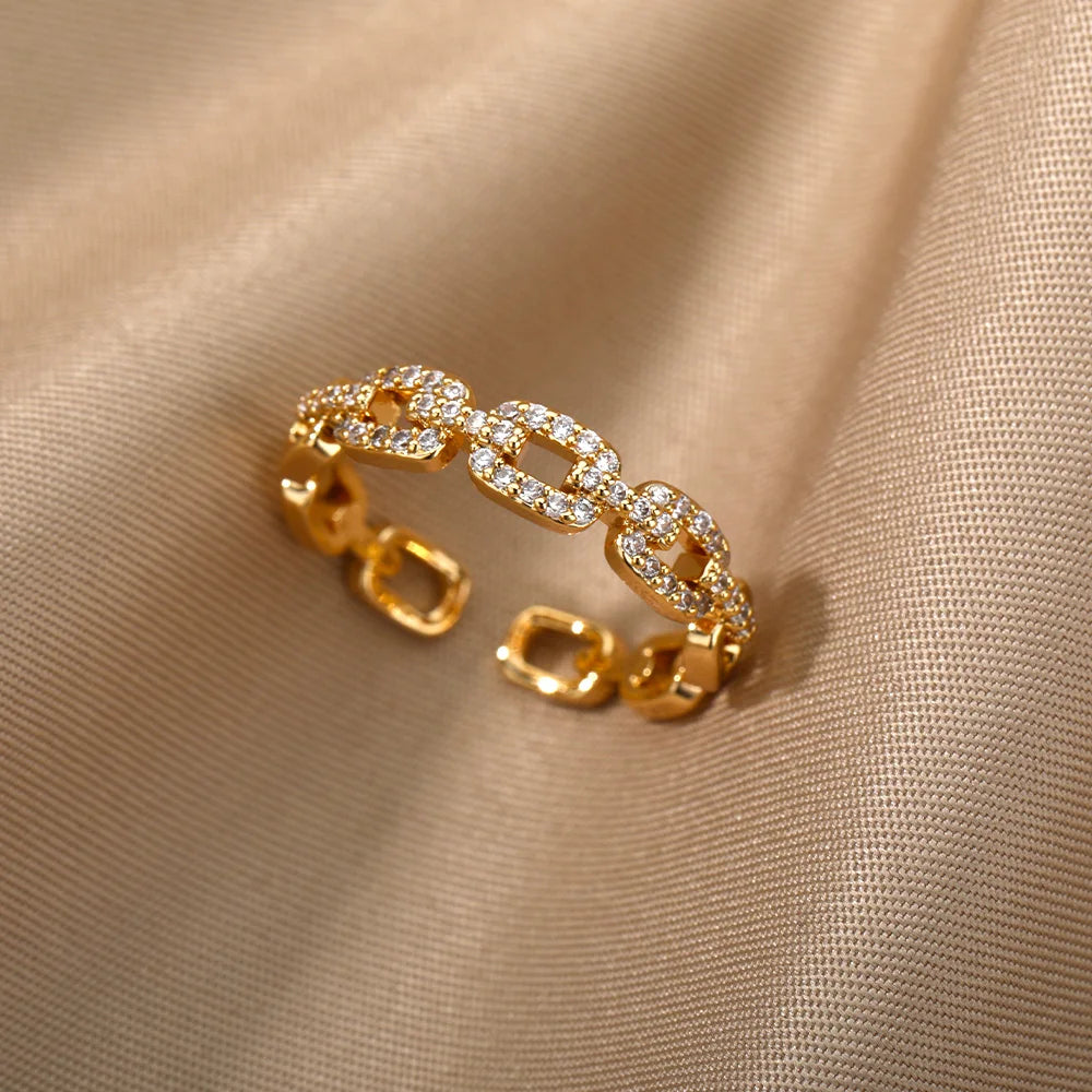 Classic Twist Chain Open Rings for Women - Image 3