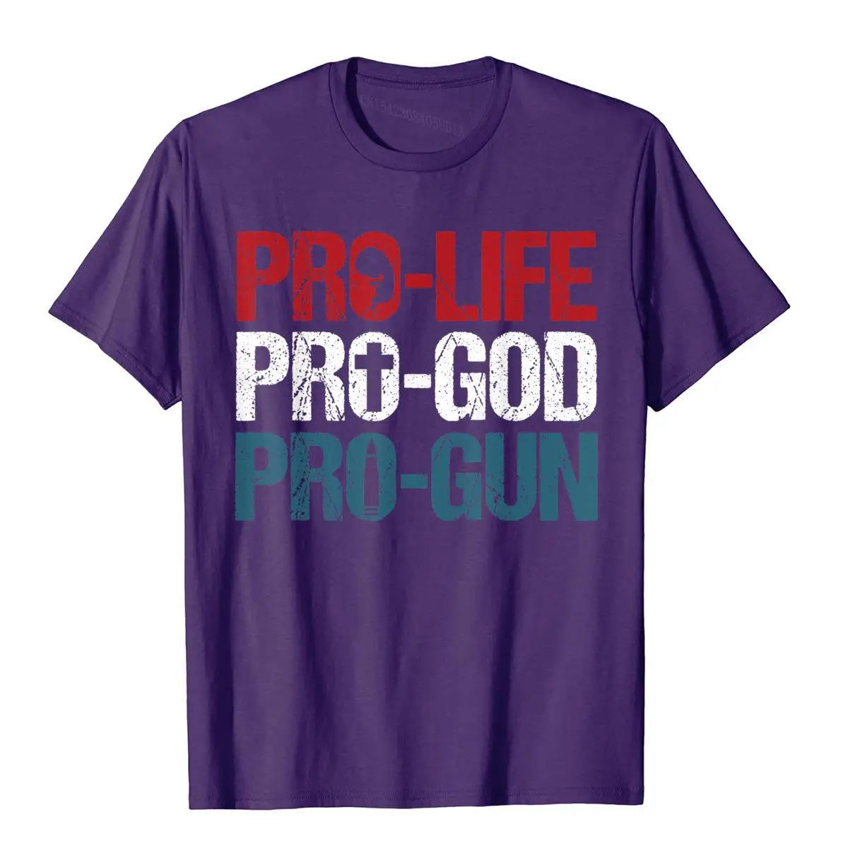 Pro Life Pro God Pro Gun T-Shirt – USA Patriot Oversized Cotton Tee for Men - Image 5