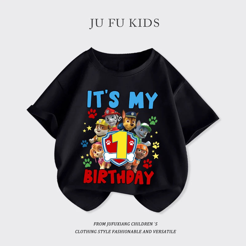 Paw Patrol Birthday T-Shirt – Cute Cotton Summer Pullover for Kids with Chase & Skye Print - Image 10