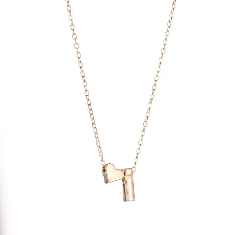 Fashion Tiny Heart Dainty Initial Necklace - Image 3