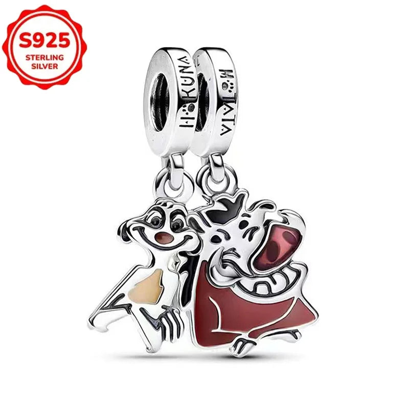 Disney 925 Sterling Silver Beads – Mickey, Stitch, Princess, Cinderella Charms for DIY Bracelets - Image 97