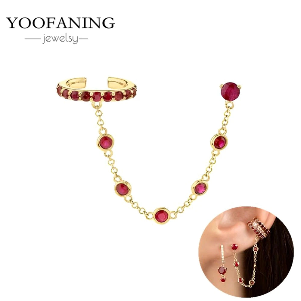 925 Sterling Silver Red Series Hoop Earrings – Red Zircon Love, Strawberry & Starfish Design - Image 50