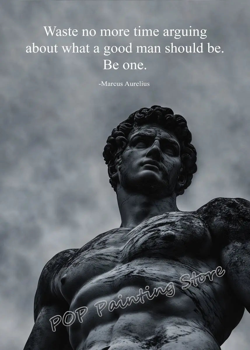 Stoic Wisdom Philosophical Quote Poster – Minimalist Greek Sculpture Canvas Wall Art - Image 15