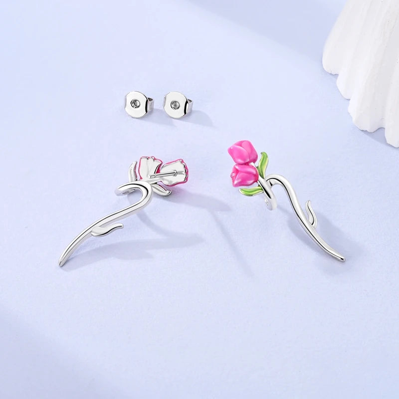 New 925 Sterling Silver Tassel Earrings – Love Heart, Star, Moon, Dragonfly & Tulip Designs - Image 4