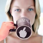 【Funny Middle Finger Design】Ceramic Coffee Mug – “Have a Nice Day” Creative Cup for Home & Office