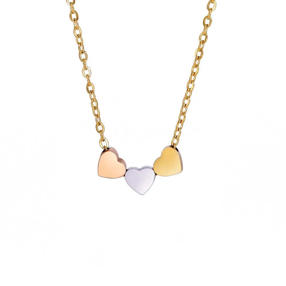 Cazador Kpop 3 Hearts Choker Necklace – Stainless Steel Minimalist Jewelry for Women & Girls - Image 6