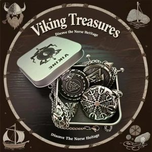 HNSP Viking Shield Pendant Necklace – 316L Stainless Steel Chain for Men