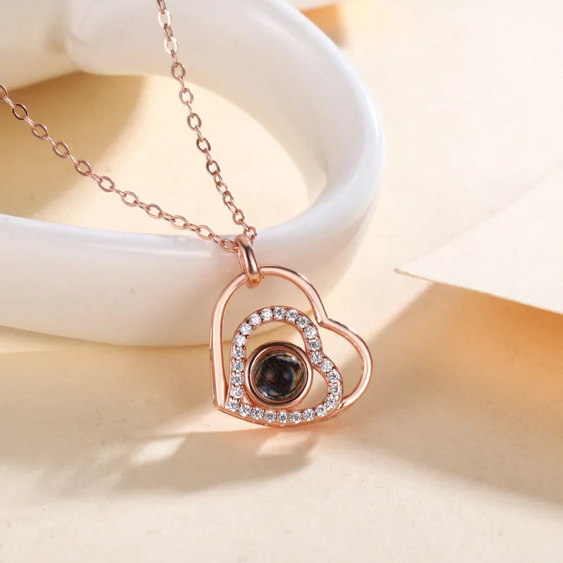 Projection Necklace "I Love You" in 100 Languages – Romantic Pendant Gift for Girlfriend or Lover (2024) - Image 7