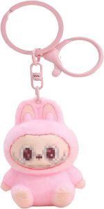 Cute Flocking Cartoon Monsters Keychain – Kawaii Bag Charm Gift for Women