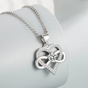 Luxury Infinity Love Heart Zircon Pendant Necklace – Romantic Gift for Her (2025 New)