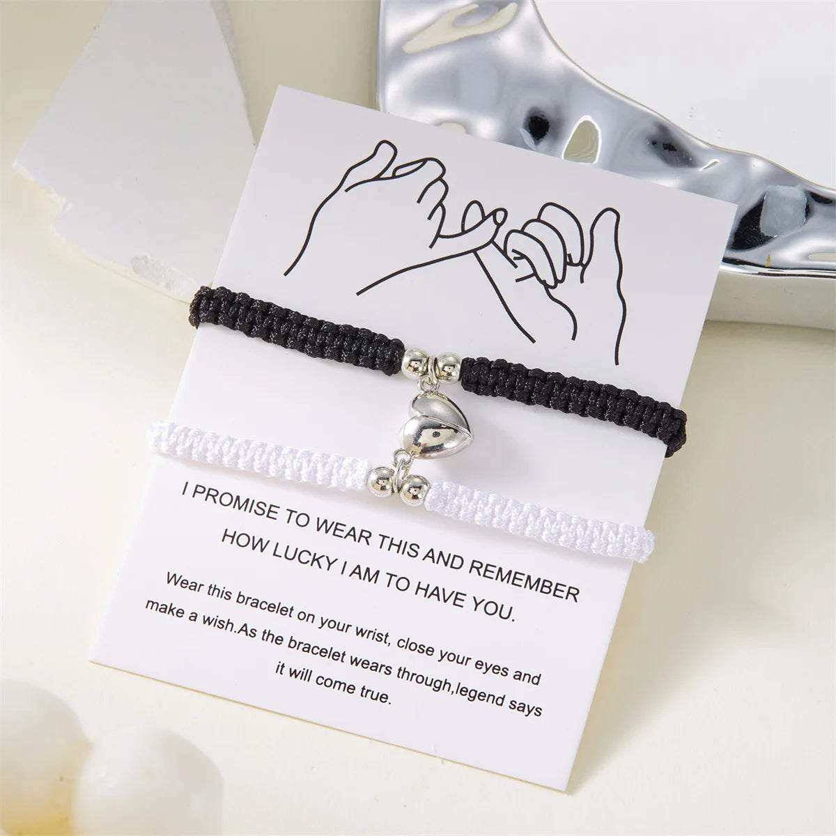 Romantic Heart Magnetic Attract Couple Bracelet Set - Image 3