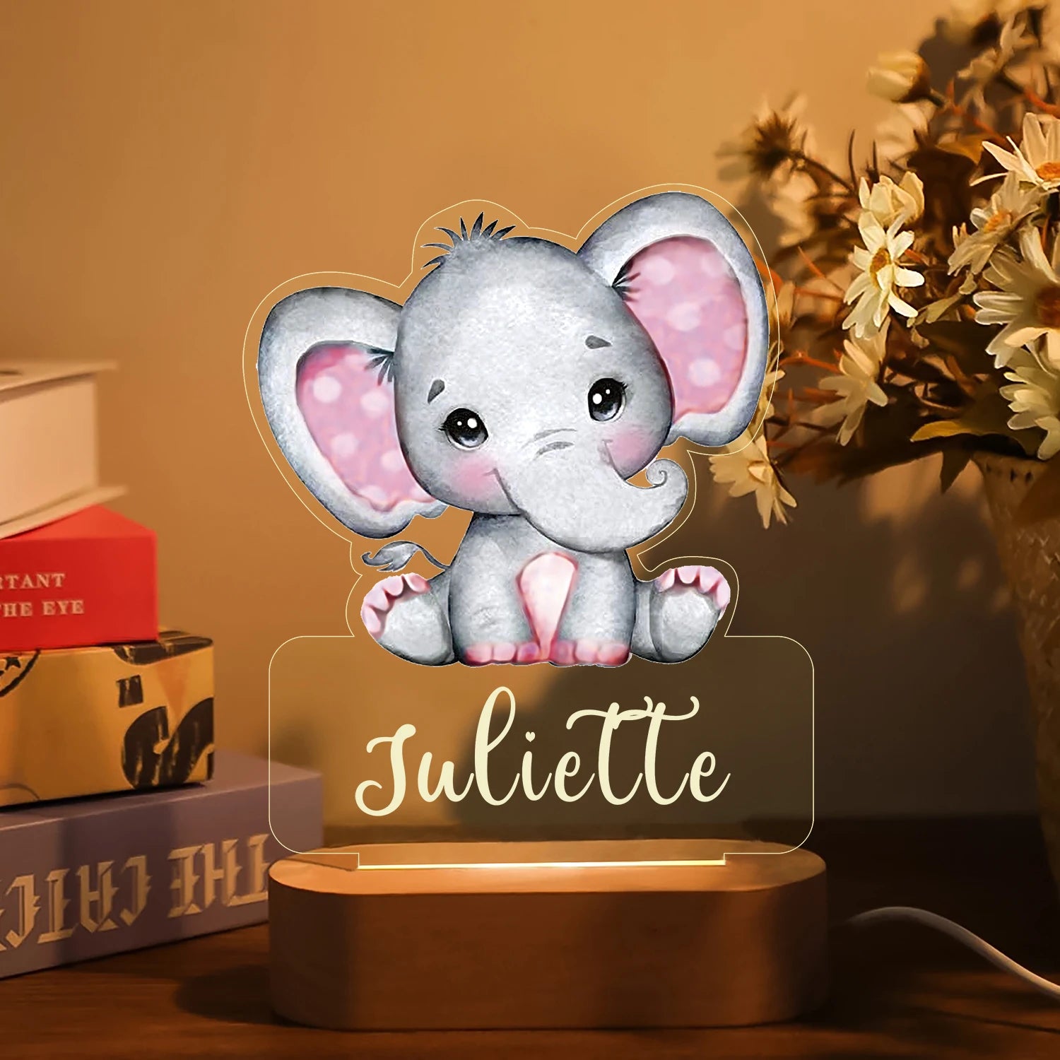 Personalized Animal Night Light – Custom Name Acrylic Lamp for Kids & Baby Room Décor - Image 2
