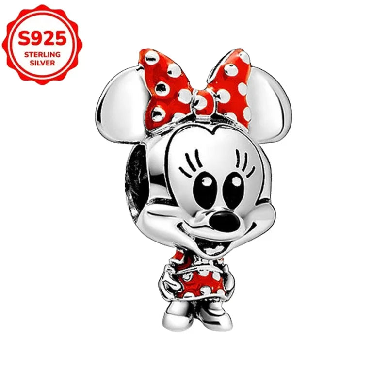 Disney 925 Sterling Silver Beads – Mickey, Stitch, Princess, Cinderella Charms for DIY Bracelets - Image 16
