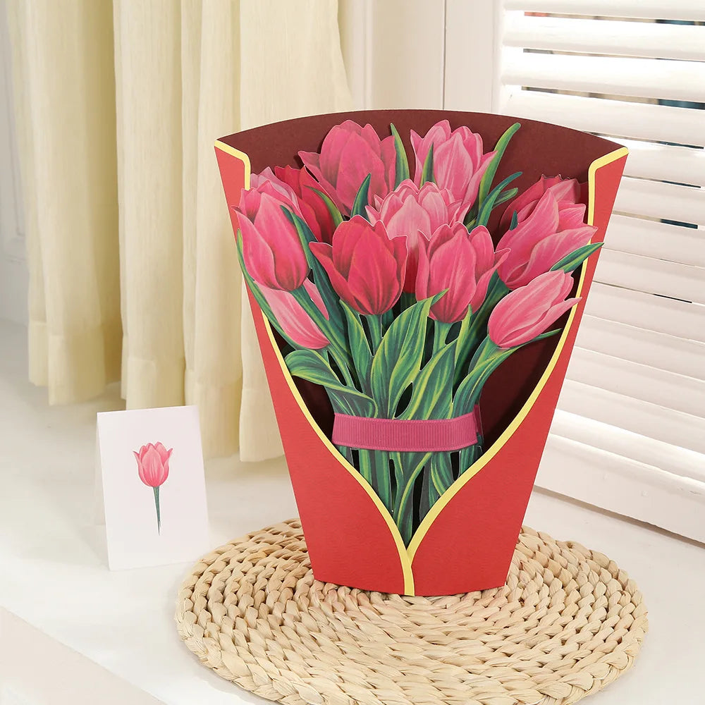 Premium 3D Pop-Up Flower Bouquet Card – Handmade Greeting Card for Special Occasions - Image 24
