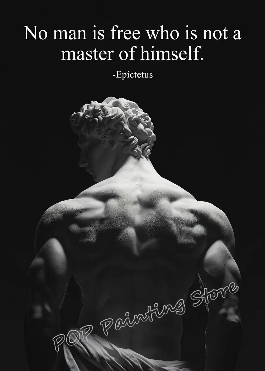 Stoic Wisdom Philosophical Quote Poster – Minimalist Greek Sculpture Canvas Wall Art - Image 25