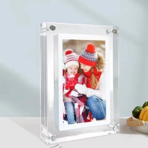 Acrylic Digital Photo Frame – 5/7 Inch IPS Display with Auto-Rotation, 4GB Memory & 1000mAh Battery