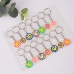 14pcs Cartoon Smile Face Keychain Set – Cute PVC Charms for Bags, Keys & Party Favors