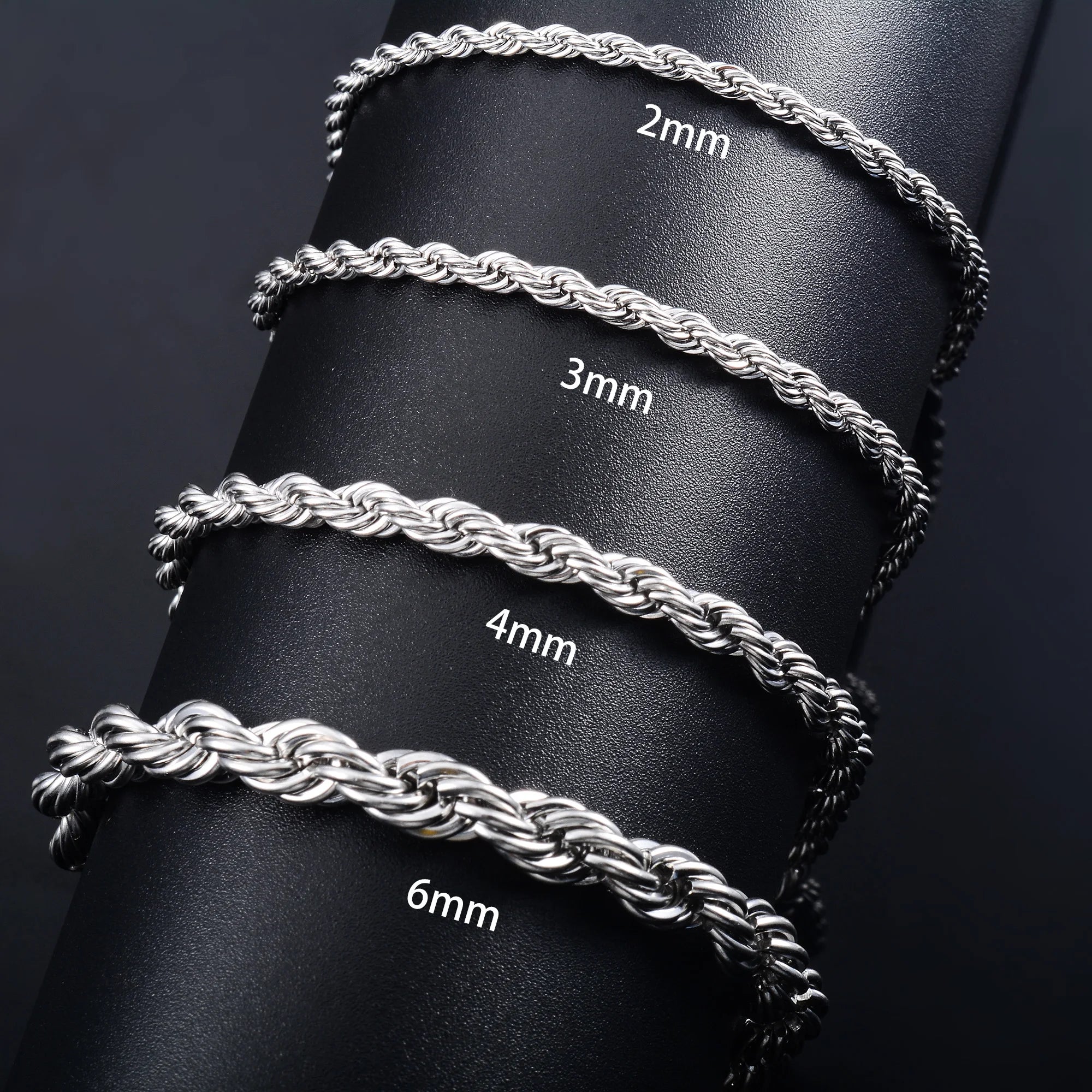 Men’s Stainless Steel Rope Chain Bracelet & Women’s Hand Bangle - Image 6