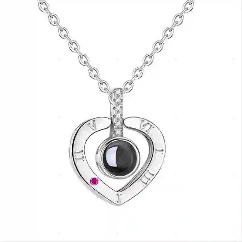 Projection Necklace "I Love You" in 100 Languages – Romantic Pendant Gift for Girlfriend or Lover (2024) - Image 4