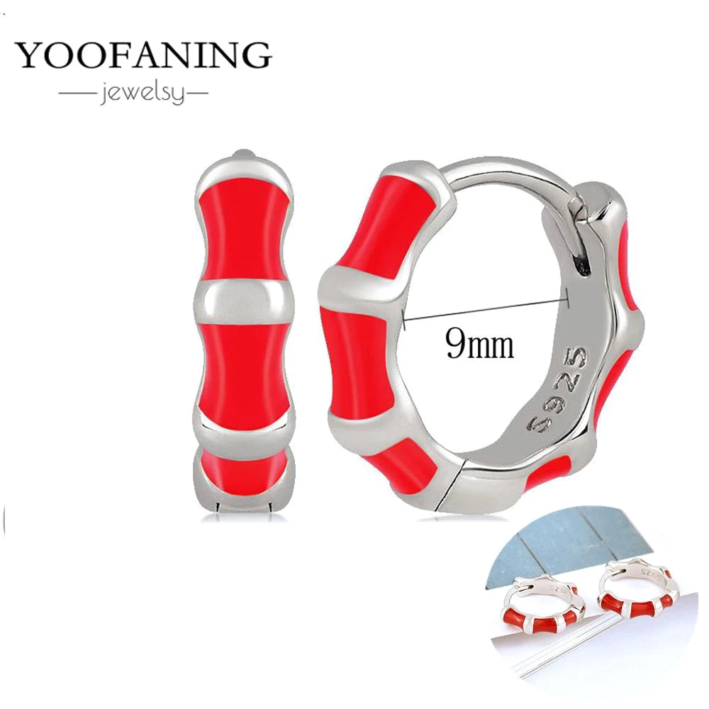 925 Sterling Silver Red Series Hoop Earrings – Red Zircon Love, Strawberry & Starfish Design - Image 30