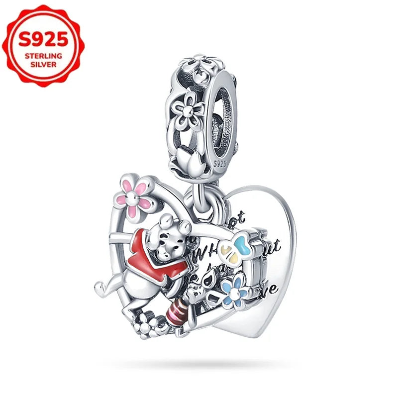 Disney 925 Sterling Silver Beads – Mickey, Stitch, Princess, Cinderella Charms for DIY Bracelets - Image 22