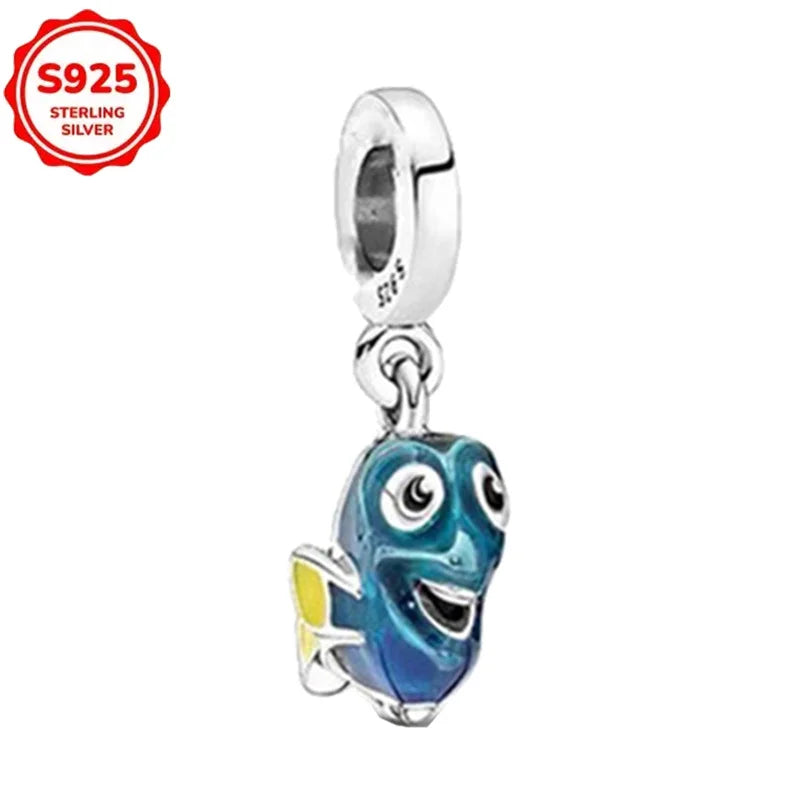 Disney 925 Sterling Silver Beads – Mickey, Stitch, Princess, Cinderella Charms for DIY Bracelets - Image 23