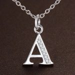 26 Letters 925 Sterling Silver Necklace Pendant – Zircon Accent Jewelry for Women