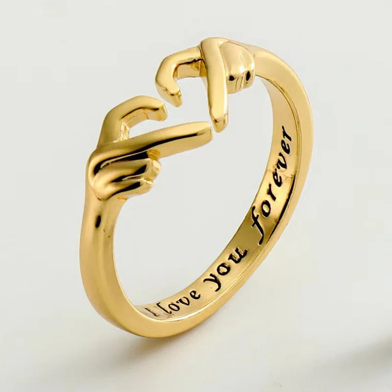 Romantic Heart Hand Hug Ring for Women & Men - Image 7