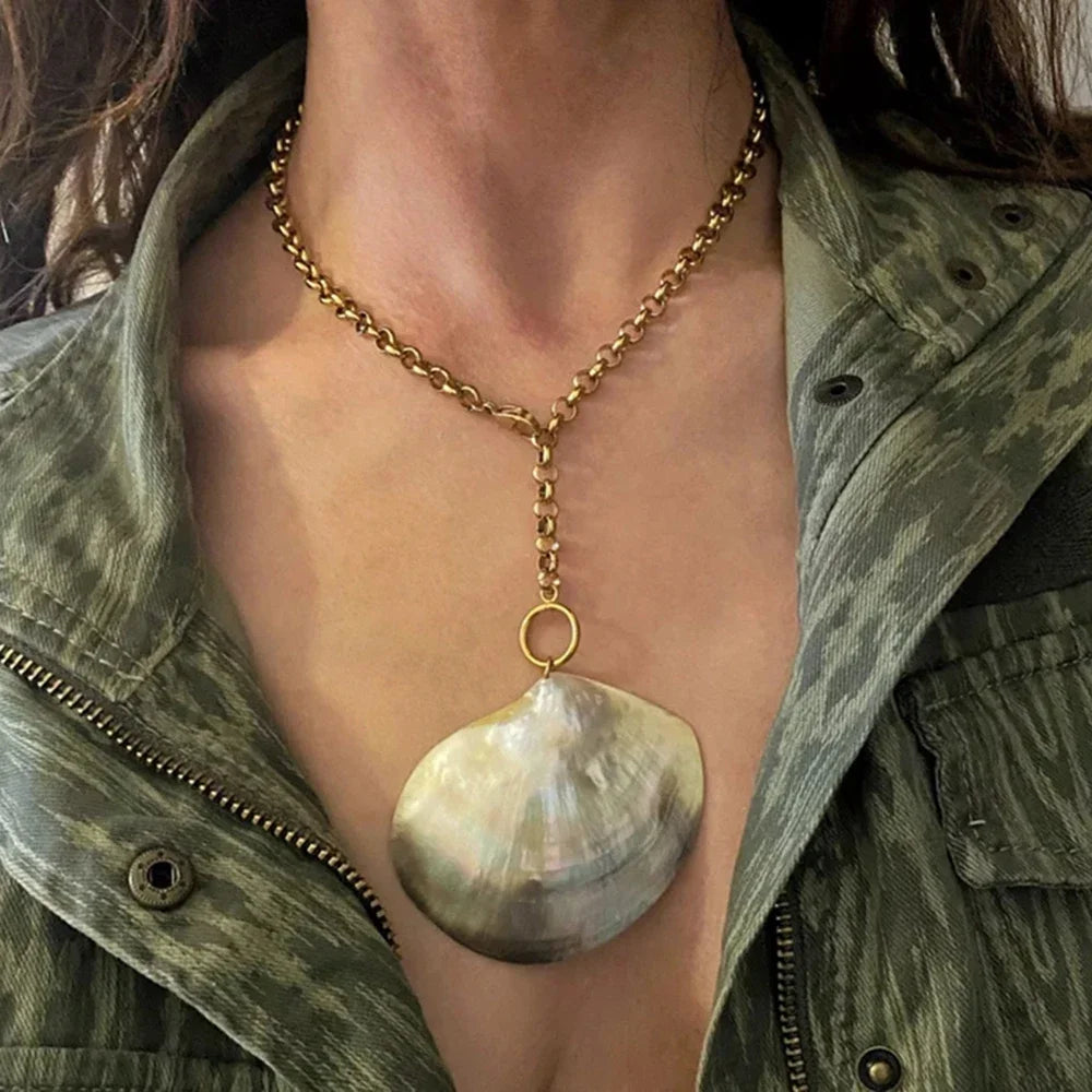 Exaggerated Conch Pendant Necklace – Punk Fashion Summer Beach Jewelry for Women - Image 19