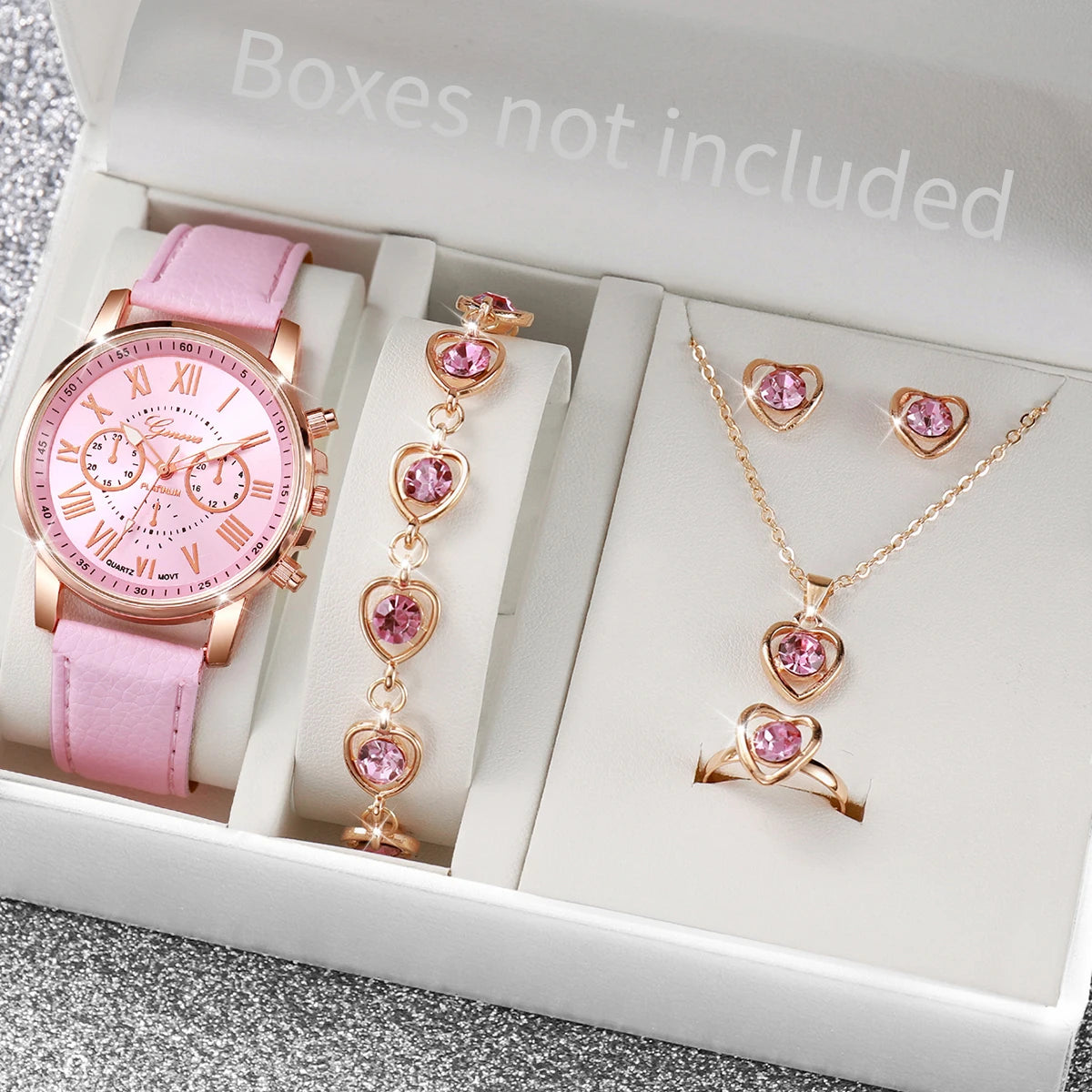 5/6PCS Fashion Women's Quartz Watch Jewelry Set