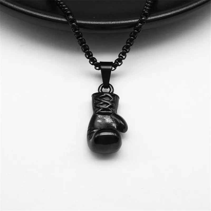 Boxing Gloves Pendant Necklace – Punk Stainless Steel Chain for Men & Boyfriend Gift - Image 6