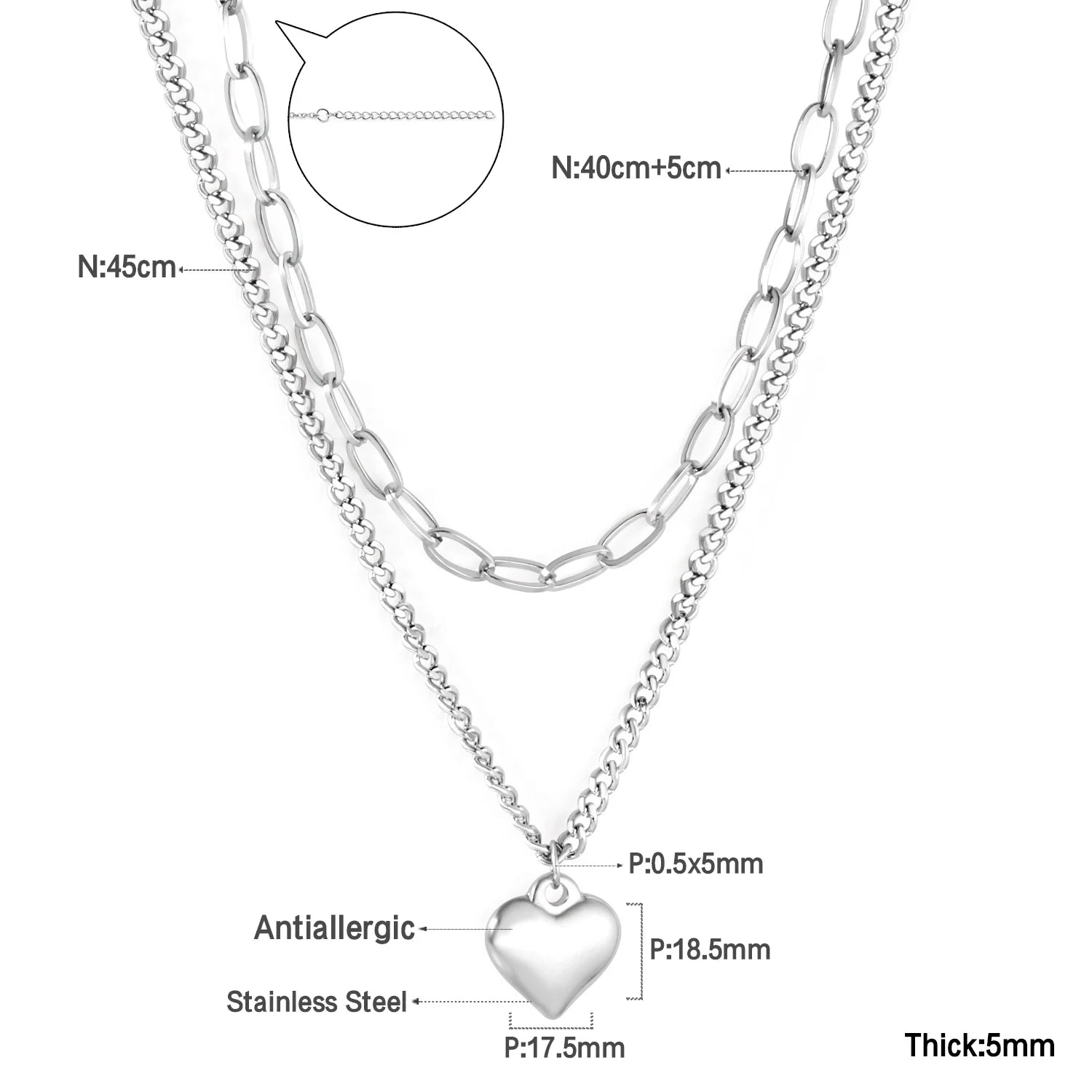 ASONSTEEL Romantic Heart Pendant Necklace – Golden Stainless Steel Choker for Women - Image 7