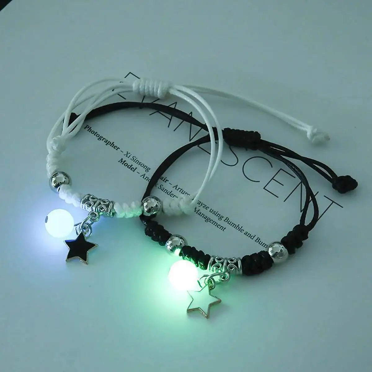Fashion Luminous Beads Star Couple Bracelet - Image 5