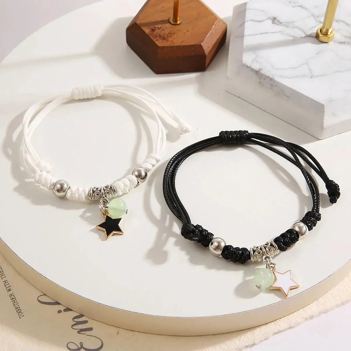 Fashion Luminous Beads Star Couple Bracelet - Image 2