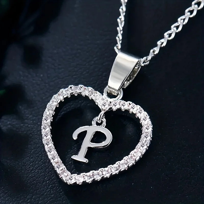 Bohemian Style Heart-Shaped Letter Pendant Necklace - Image 5